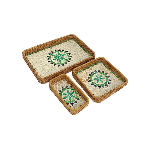 Andralyn Rattan Storage Basket Set Handwoven Display