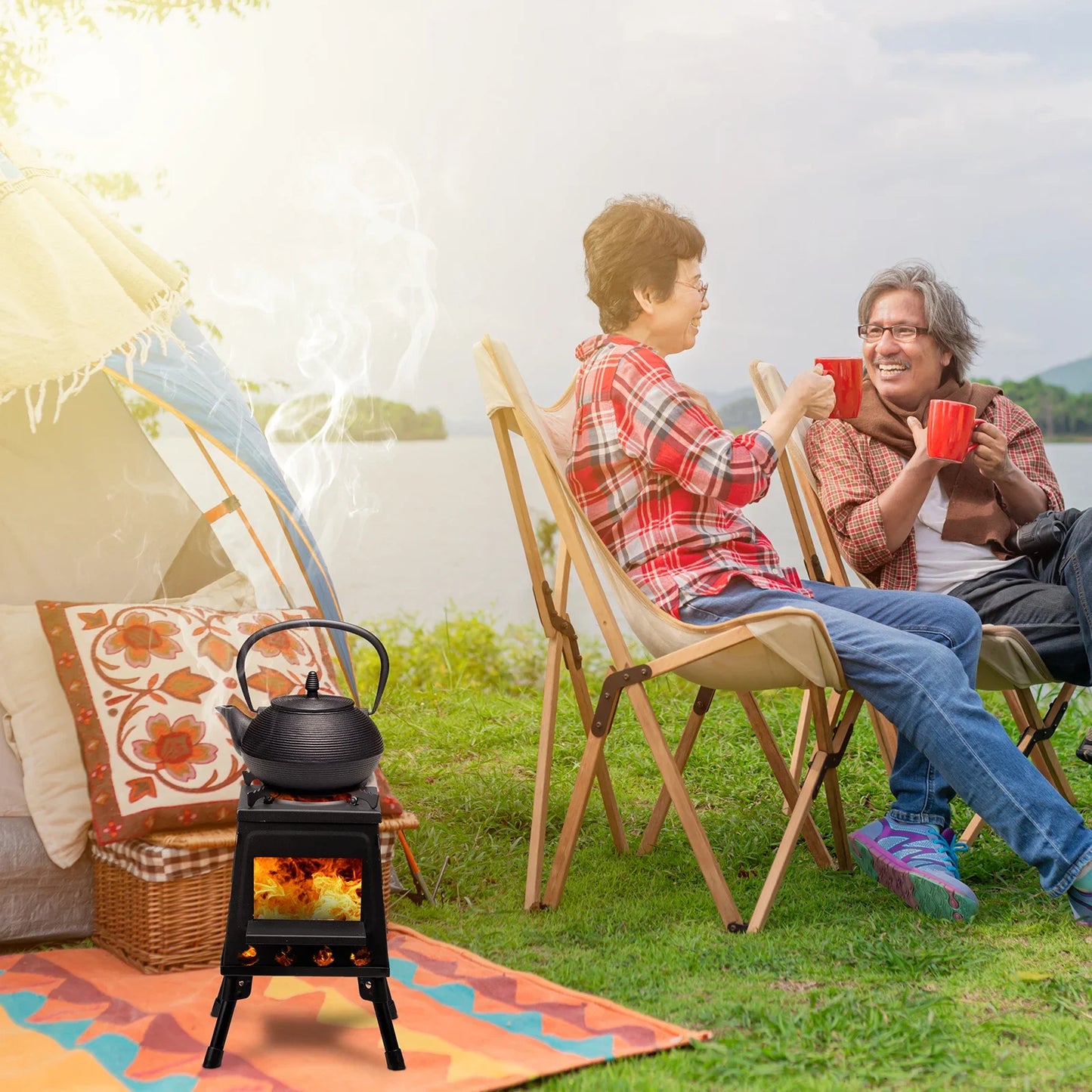 Portable Wood Camping Stove For Outdoor Cooking