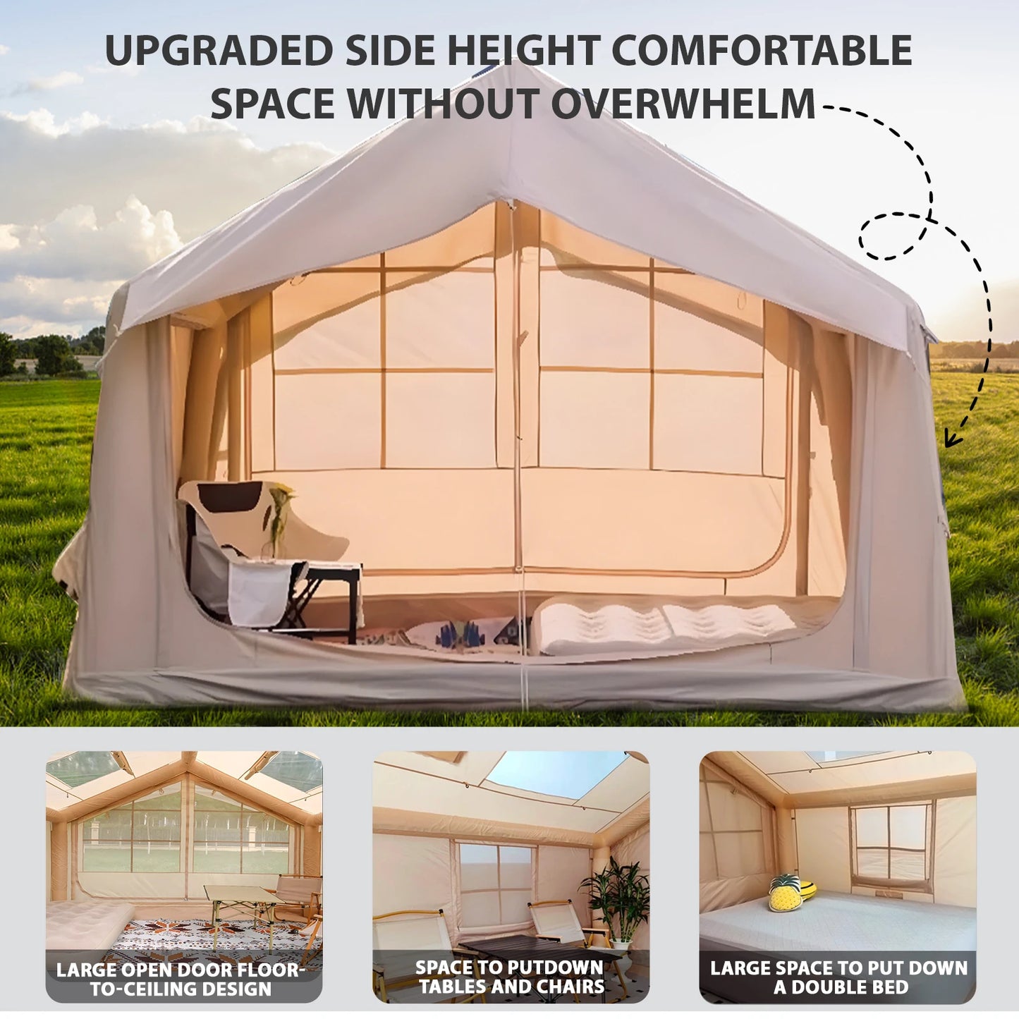 Building Inflatable Camping Tent Four Season Ultra Quick Setup Stove