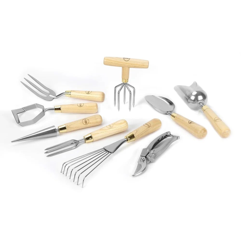 XMSJ Stainless Steel Garden Tool Set With Wood Handles