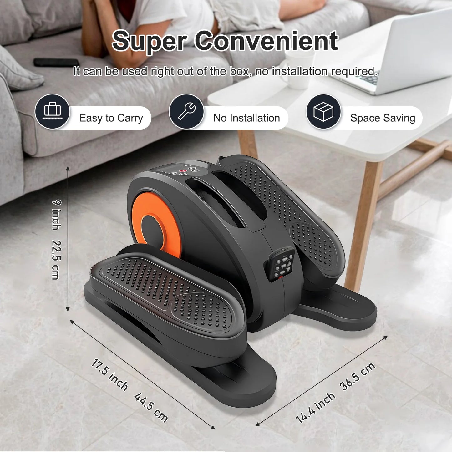 Gamewiu Under Desk Elliptical Machine Seated Leg Exerciser 12 Adjustable