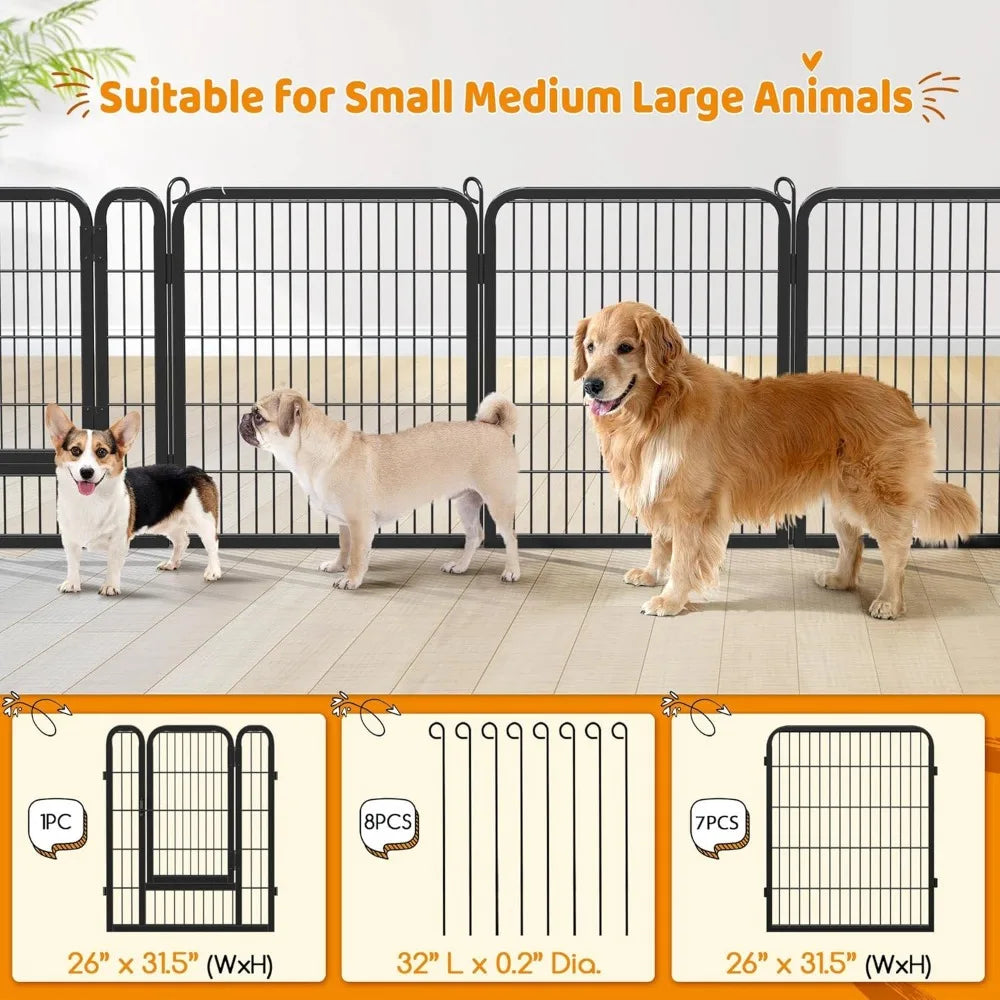 RBXC Outdoor Dog Playpen Portable Pet Fence for Yard RV