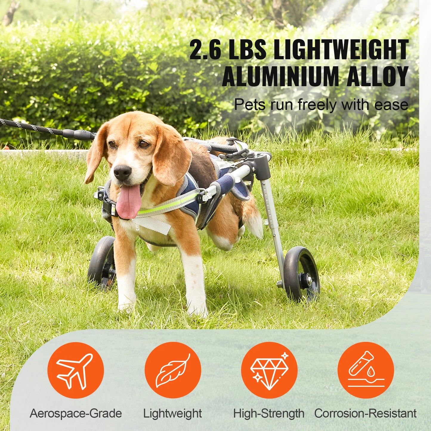 Hign-concerned SucceBuy 2 Wheels Dog Wheelchair For Back Legs