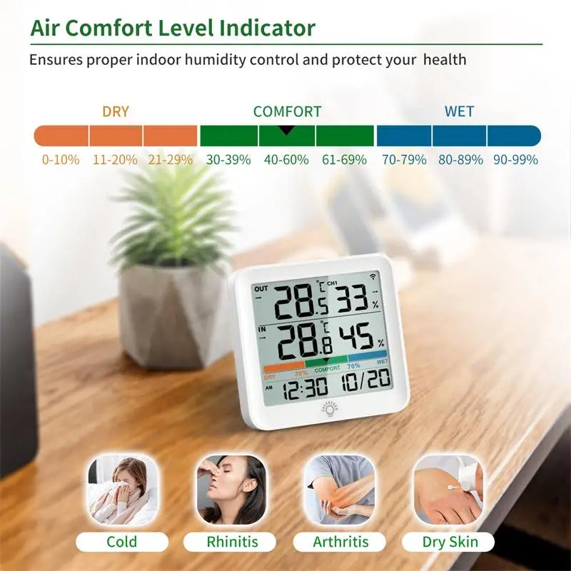 NOKLEAD Weather Station Indoor Outdoor Wireless Thermometer Hygrometer