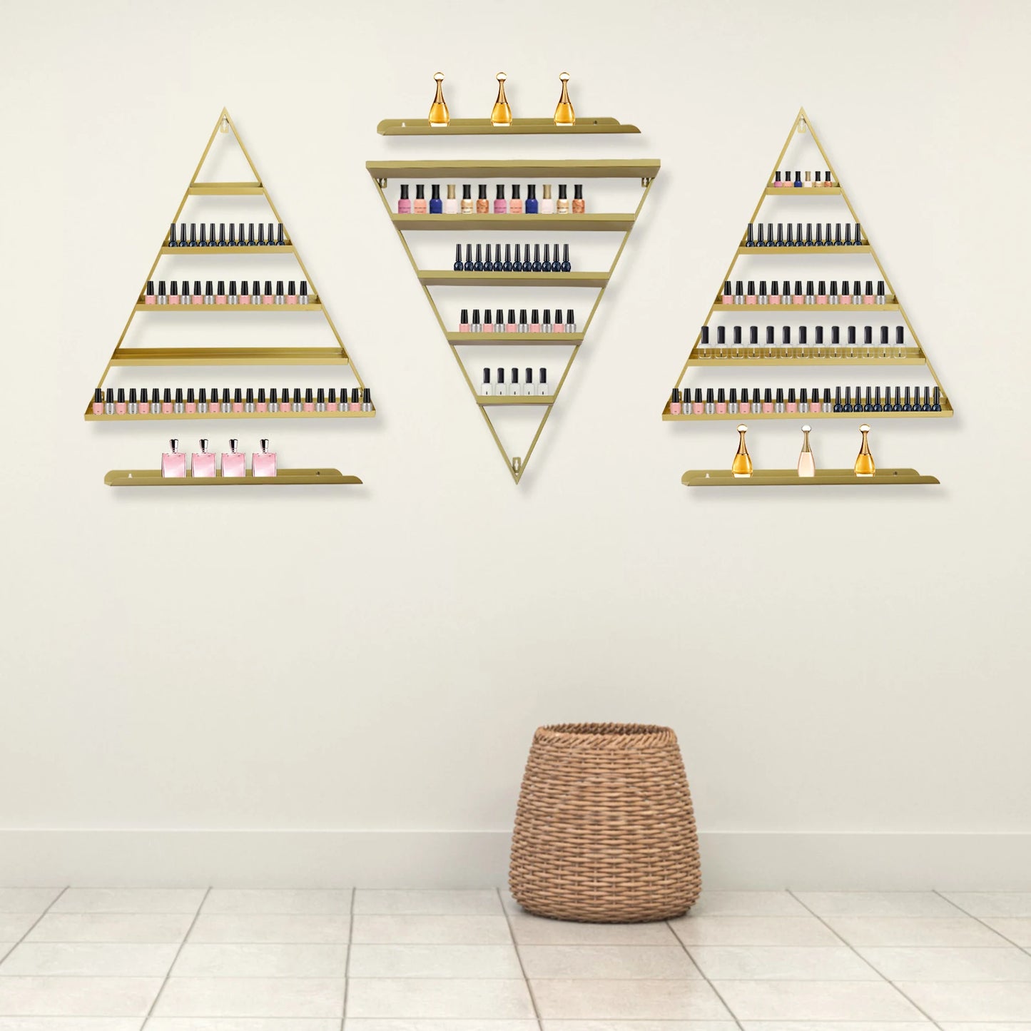 High Concerned Five Tier Wall Mounted Nail Polish Display Rack