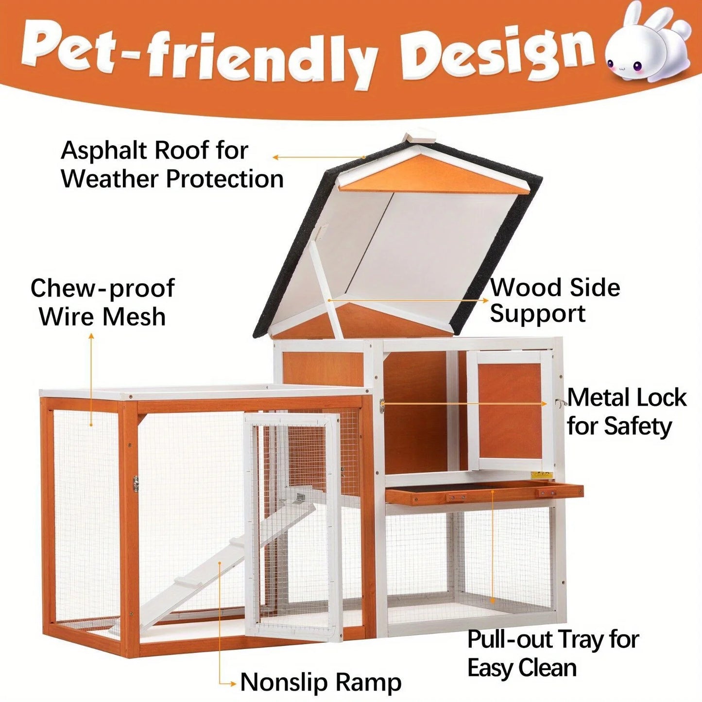 Guangdong Wooden Rabbit Hutch Cage House Habitat For Pets And Outdoor Chicken Coop