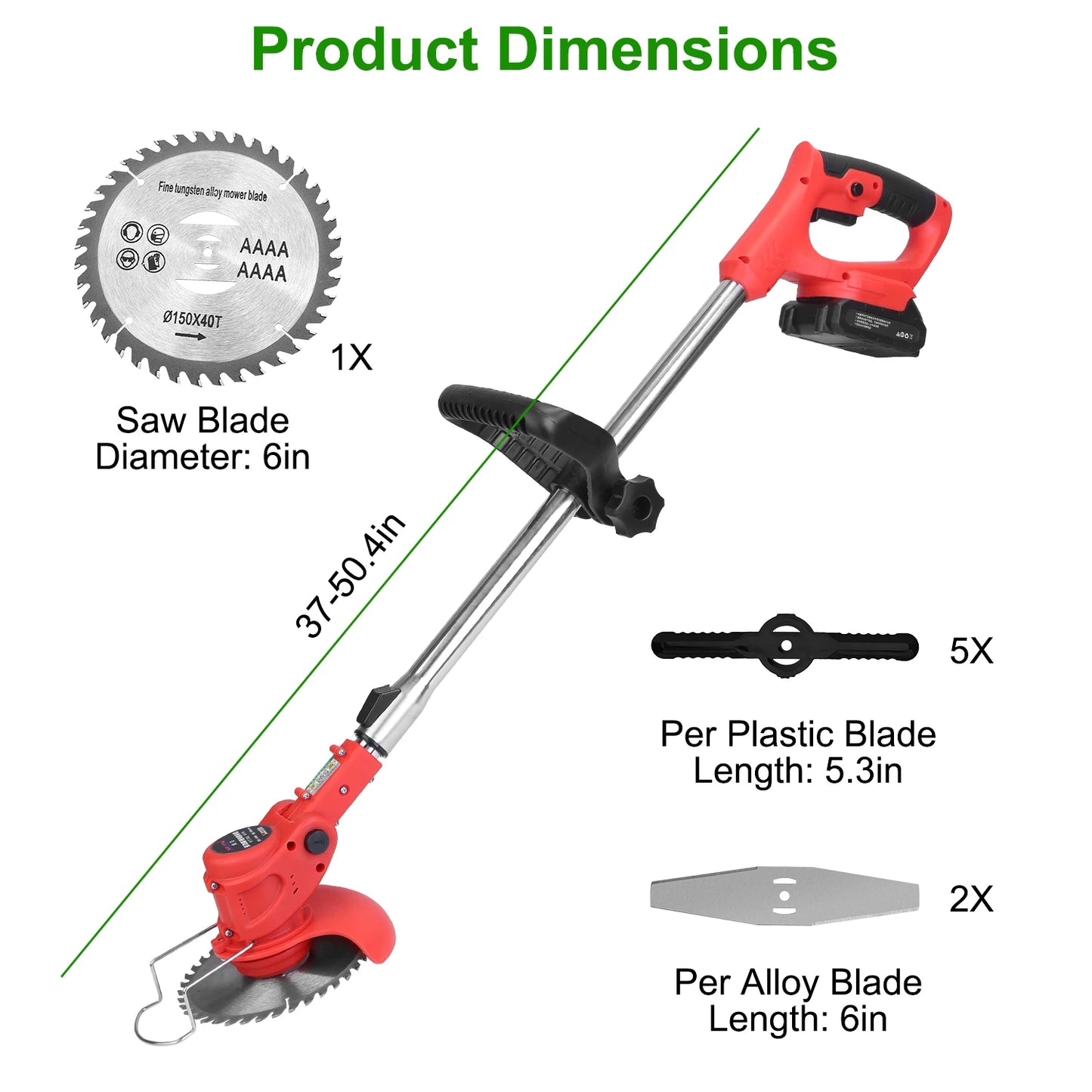 Hign-concerned Cordless Telescopic Lawn Mower 8000 RPM Adjustable