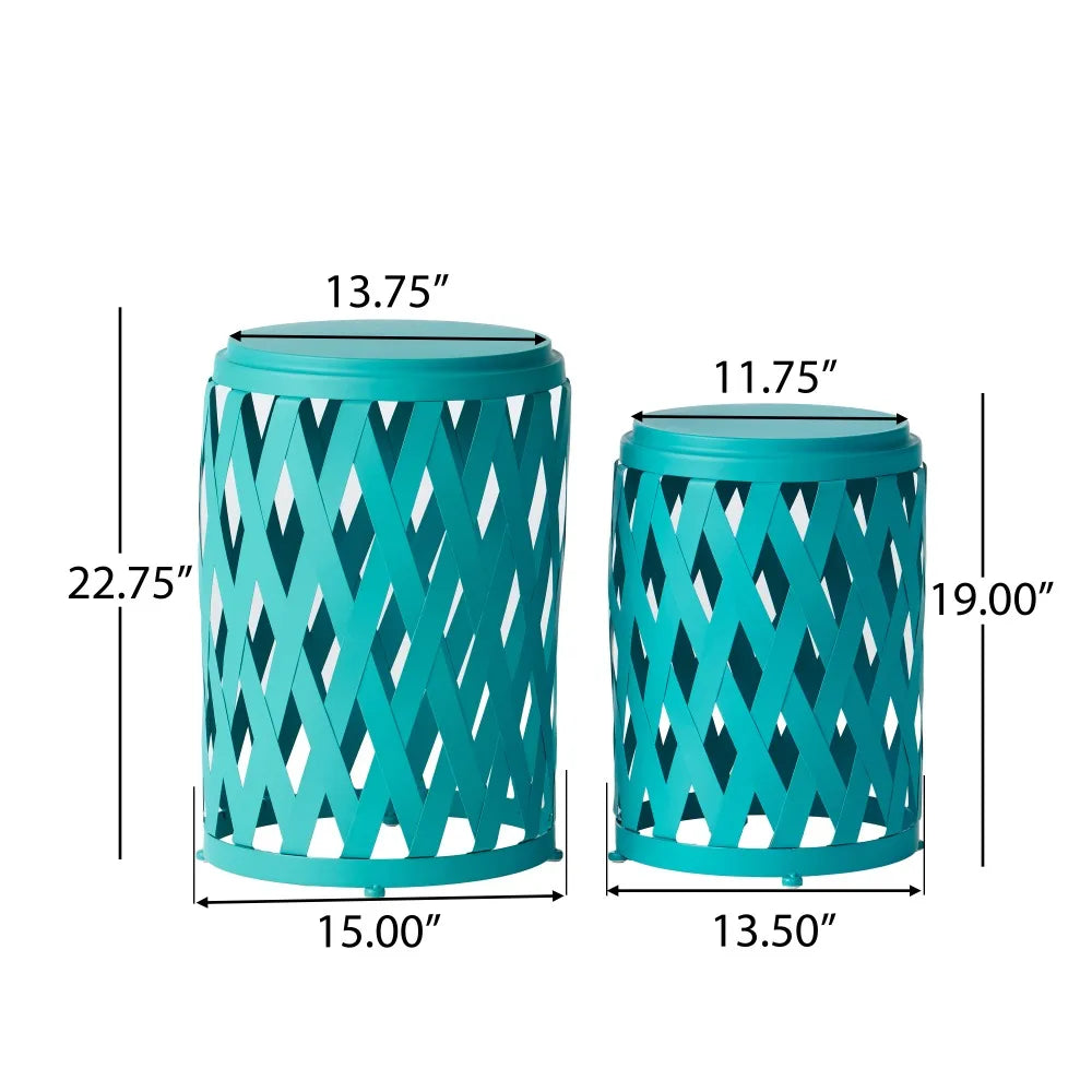 Hign-concerned Two Tables Outdoor Lattice Design Side Tables