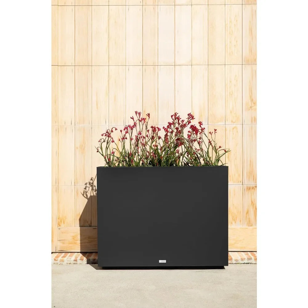High Concerned Plastic Extra-Tall Rectangular Planter Indoors Outdoor All-Weather