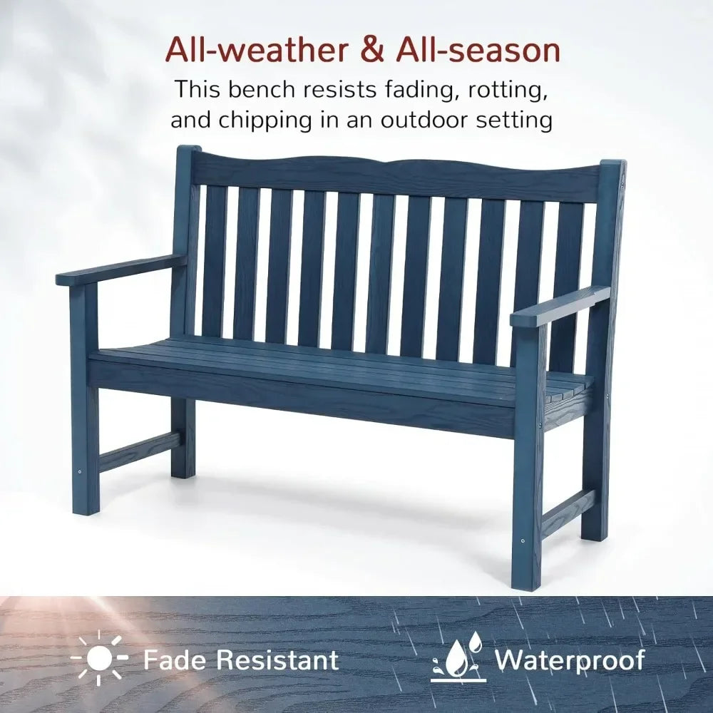ANGDUO Outdoor 2 Person AllWeather HIPS Waterproof Garden Bench UltraDurableWeatherproof